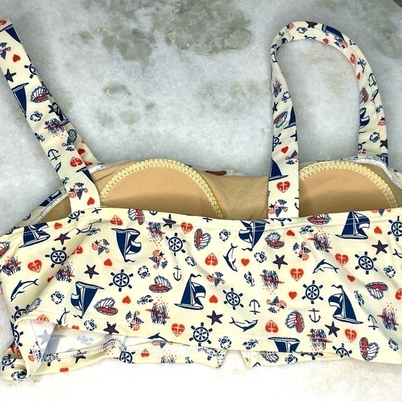 Girl Howdy bikini top only sz 8 retro vintage pinup style sailing print - Picture 5 of 9